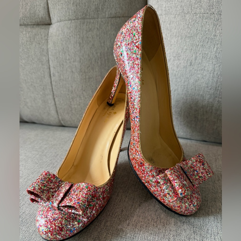 Kate Spade Glitter Bow Shoes